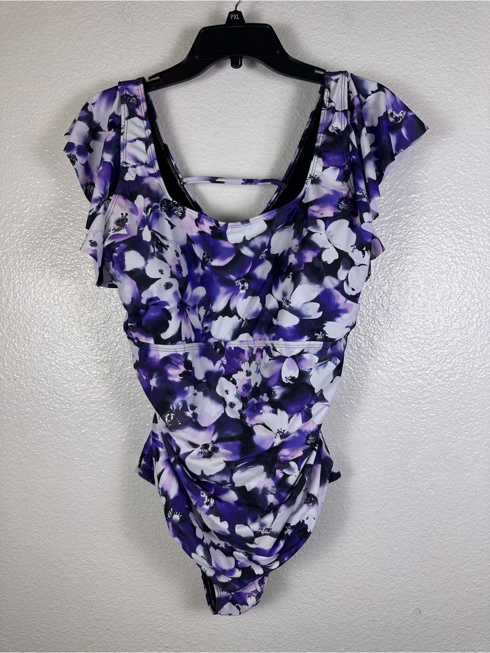 DACI Women's Purple White Floral Ruffle
One Piece Swimsuit Plus Size 16W